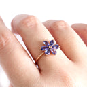 Delightful Pear Cut Rose Gold Flower Ring