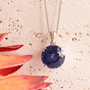 Delightful Round Cut Tanzanite Filigree Basket White Gold Pendant