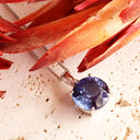 Delightful Round Cut Tanzanite Filigree Basket White Gold Pendant