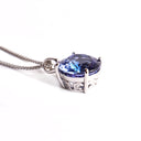 Delightful Round Cut Tanzanite Filigree Basket White Gold Pendant
