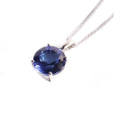 Delightful Round Cut Tanzanite Filigree Basket White Gold Pendant