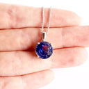 Delightful Round Cut Tanzanite Filigree Basket White Gold Pendant