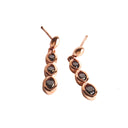 Delightfully Playful Black Diamond Rose Gold Drop Earrings