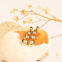 Delightfully Playful White Diamond Yellow Gold Earrings