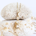 White Diamond Yellow Gold Pendant