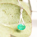 Diamond Crown Oval Emerald Split White Gold Bale Pendant