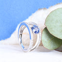 Sapphire and diamond white gold ring