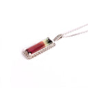 Diamond Encrusted Watermelon Tourmaline Baguette Cut White Gold Pendant