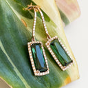 Rose Gold Green Tourmaline and Diamond drop earrings