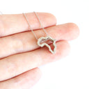 Diamond Studded 9-carat White Gold Africa Pendant