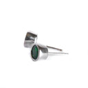 Divinely Deep Green Bezel Set Round Cut Tsavorite White Gold Studs
