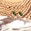 Divinely Deep Green Bezel Set Tsavorite Rose Gold Studs