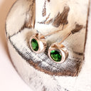 Divinely Deep Green Bezel Set Tsavorite White Gold Studs