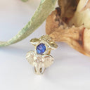 Double Elephant Head Ring with Tanzanite in Yellow Gold