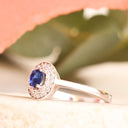 Sapphire and Diamond Halo white gold ring