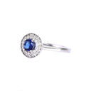 Double Halo Sapphire White Gold Ring