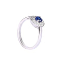 Double Halo Sapphire White Gold Ring