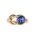 Double Infinity Knot Sapphire Yellow Gold Ring