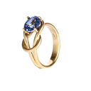 Double Infinity Knot Sapphire Yellow Gold Ring