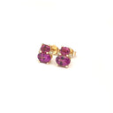 Double Oval Grape Garnet and Diamond accent studs