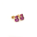 Double Oval Grape Garnet and Diamond accent studs