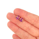 Double Oval Grape Garnet and Diamond accent studs