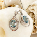 Oval Aquamarine White Gold Drop Earrings