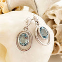 Oval Aquamarine White Gold Drop Earrings