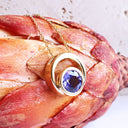 Double Round Yellow Gold Tanzanite Pendant