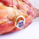 Double Round Yellow Gold Tanzanite Pendant