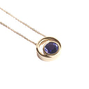 Double Round Yellow Gold Tanzanite Pendant