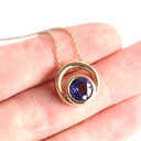 Double Round Yellow Gold Tanzanite Pendant