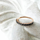 Dramatic Eternity Styled Black Diamond with Black Claws Rose Gold Ring