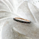 Dramatic Eternity Styled Black Diamond with Black Claws Rose Gold Ring