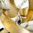 Dreamy Oval Cut Pear Silhouette Sapphire White Gold Pendant