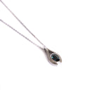 Dreamy Oval Cut Pear Silhouette Sapphire White Gold Pendant