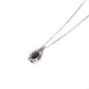 Dreamy Oval Cut Pear Silhouette Sapphire White Gold Pendant