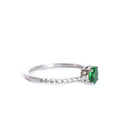 Subtlety Decadent Round Cut Tsavorite Diamond Band Highlight Ring