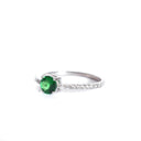 Subtlety Decadent Round Cut Tsavorite Diamond Band Highlight Ring