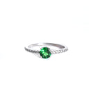 Subtlety Decadent Round Cut Tsavorite Diamond Band Highlight Ring