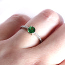 Subtlety Decadent Round Cut Tsavorite Diamond Band Highlight Ring