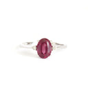 Pink Oval Cut Tourmaline with Petite Diamond Shoulder Accent
