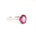 Pink Oval Cut Tourmaline with Petite Diamond Shoulder Accent