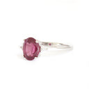 Pink Oval Cut Tourmaline with Petite Diamond Shoulder Accent