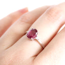 Pink Oval Cut Tourmaline with Petite Diamond Shoulder Accent