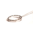 Elegance Defined Black And White Diamond in White Gold Halo Pendant