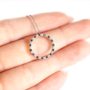 Elegance Defined Black And White Diamond in White Gold Halo Pendant