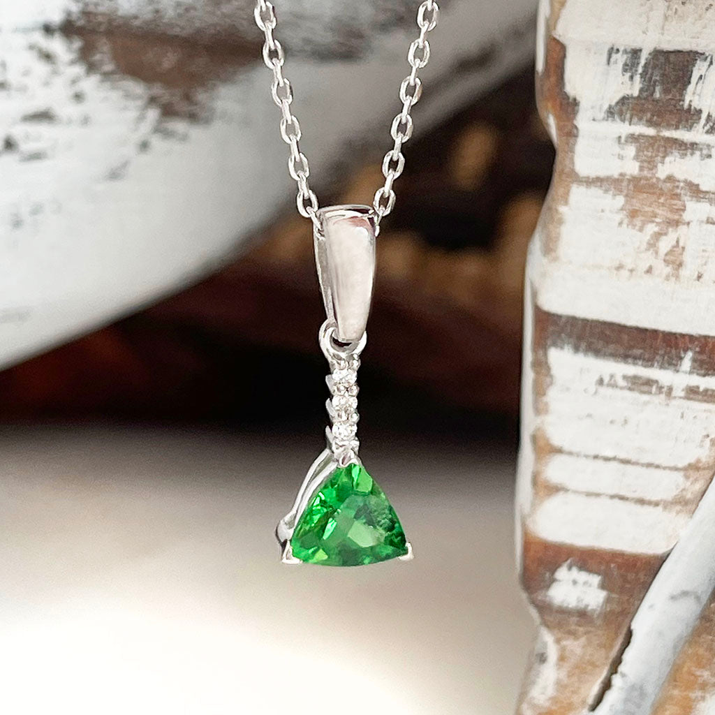 Tsavorite and diamond pendant