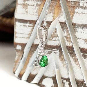 Tsavorite and diamond pendant