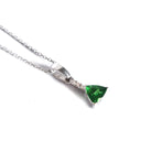 Elegance Defined Diamond Ladder Trilliant Tsavorite White Gold Pendant